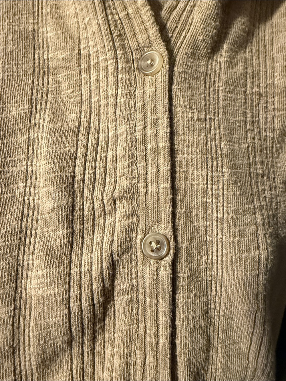 Universal Thread Ribbed Button-Front Tank Top in Tan - Picture 5 of 6
